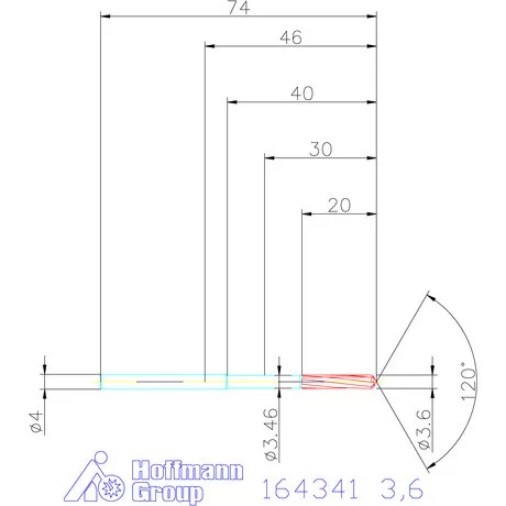 Garant VHM-NC gépi dörzsár 3,6 mm