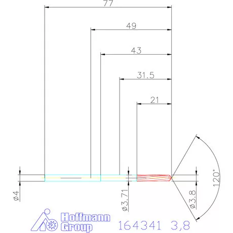 Garant VHM-NC gépi dörzsár 3,8 mm