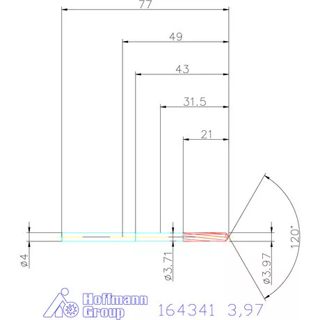Garant VHM-NC gépi dörzsár 3,97 mm