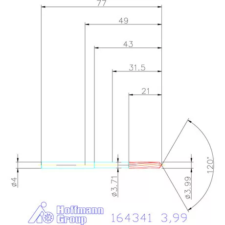 Garant VHM-NC gépi dörzsár 3,99 mm