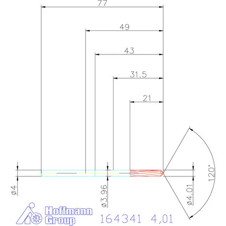 Garant VHM-NC gépi dörzsár 4,01 mm