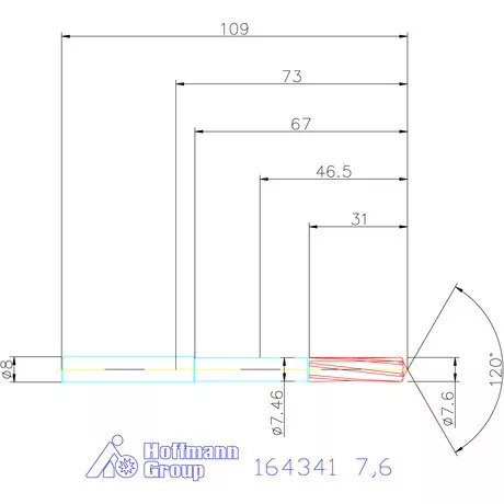 Garant VHM-NC gépi dörzsár 7,6 mm