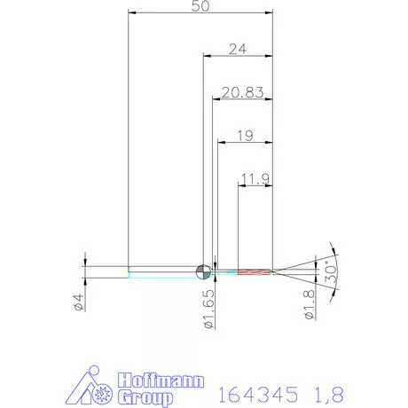 Garant VHM-NC gépi dörzsár konfigurálható 1,8 mm