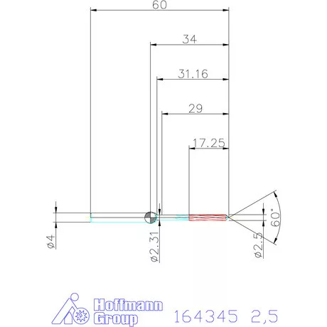 Garant VHM-NC gépi dörzsár konfigurálható 2,5 mm