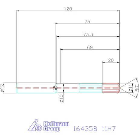 Garant HSS nagy teljesítményű dörzsár HPC átmenő furat 11H7 mm