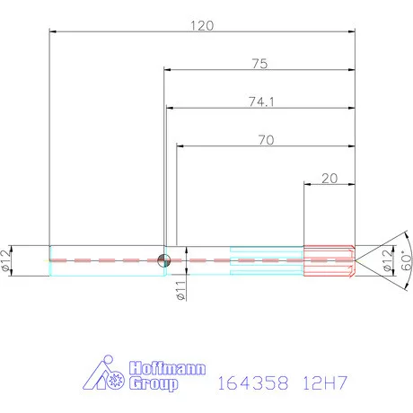 Garant HSS nagy teljesítményű dörzsár HPC átmenő furat 12H7 mm