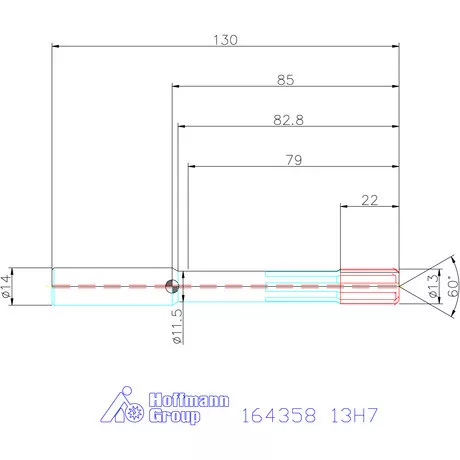 Garant HSS nagy teljesítményű dörzsár HPC átmenő furat 13H7 mm