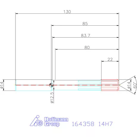 Garant HSS nagy teljesítményű dörzsár HPC átmenő furat 14H7 mm