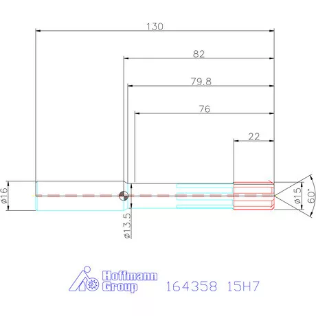 Garant HSS nagy teljesítményű dörzsár HPC átmenő furat 15H7 mm