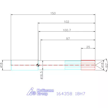 Garant HSS nagy teljesítményű dörzsár HPC átmenő furat 18H7 mm