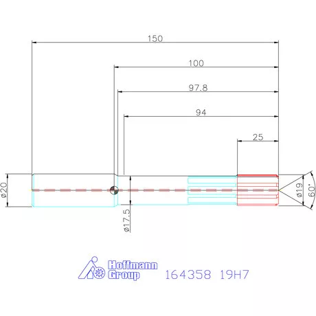 Garant HSS nagy teljesítményű dörzsár HPC átmenő furat 19H7 mm