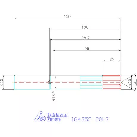 Garant HSS nagy teljesítményű dörzsár HPC átmenő furat 20H7 mm