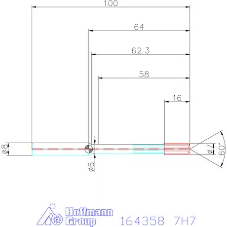 Garant HSS nagy teljesítményű dörzsár HPC átmenő furat 7H7 mm