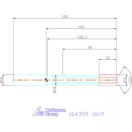 Garant HSS nagy teljesítményű dörzsár HPC zsákfurat 16H7 mm