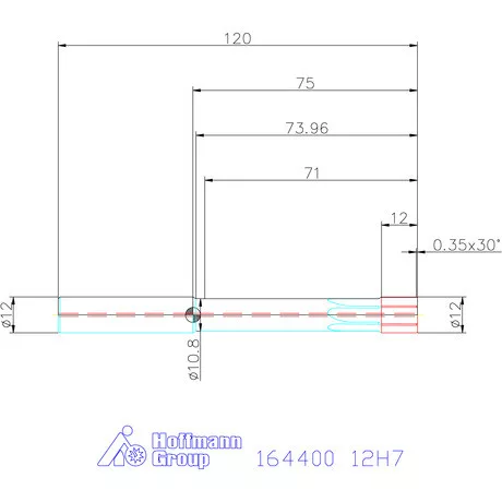 Garant Garant Master Alu VHM nagy teljesítményű dörzsár HPC átmenő furat 12H7 mm