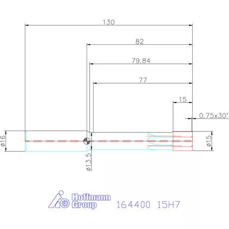 Garant Garant Master Alu VHM nagy teljesítményű dörzsár HPC átmenő furat 15H7 mm