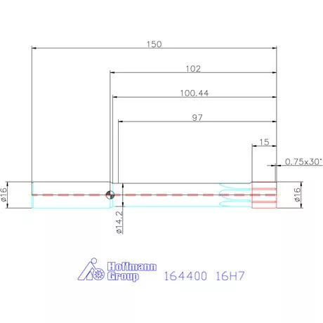 Garant Garant Master Alu VHM nagy teljesítményű dörzsár HPC átmenő furat 16H7 mm