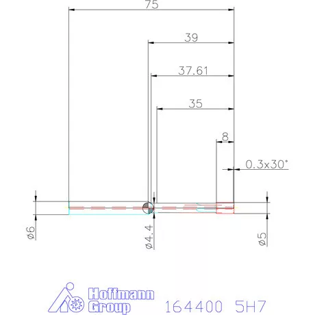 Garant Garant Master Alu VHM nagy teljesítményű dörzsár HPC átmenő furat 5H7 mm
