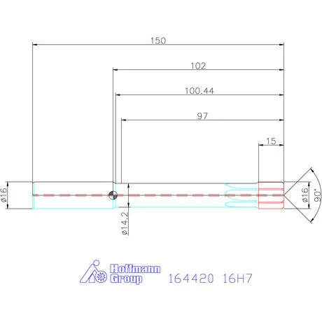 Garant Garant Master Steel VHM nagy teljesítményű dörzsárak HPC átmenő furat 16H7 mm