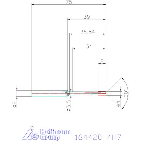 Garant Garant Master Steel VHM nagy teljesítményű dörzsárak HPC átmenő furat 4H7 mm