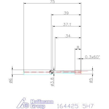 Garant Garant Master Steel VHM nagy teljesítményű dörzsárak HPC zsákfurat 5H7 mm