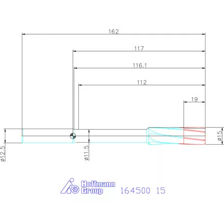 Garant Keményfém gépi dörzsár H7 15 mm