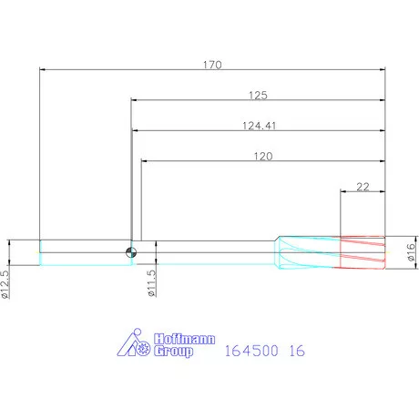 Garant Keményfém gépi dörzsár H7 16 mm