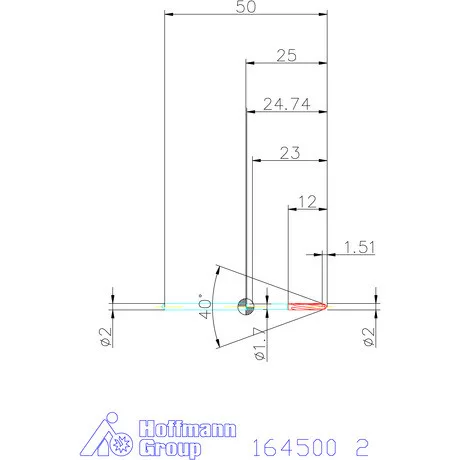 Garant Keményfém gépi dörzsár H7 2 mm