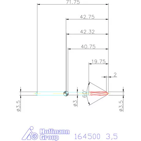Garant Keményfém gépi dörzsár H7 3,5 mm