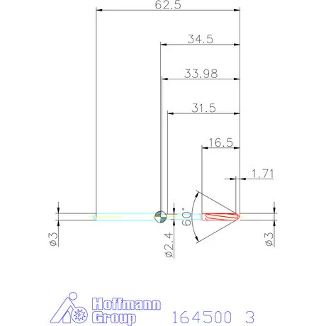 Garant Keményfém gépi dörzsár H7 3 mm
