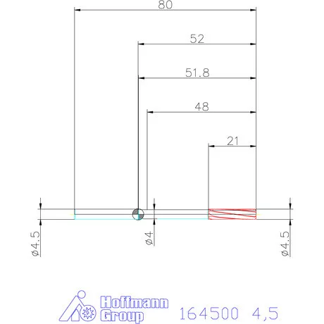 Garant Keményfém gépi dörzsár H7 4,5 mm
