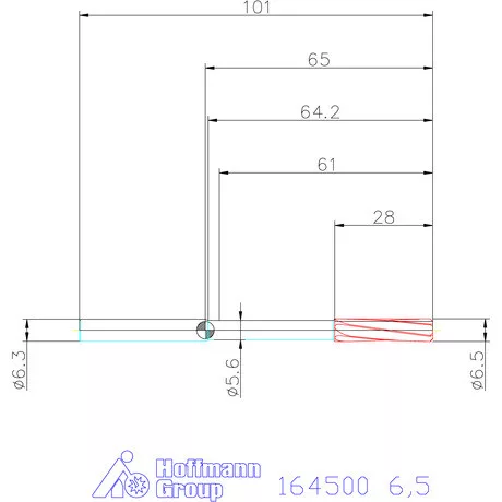 Garant Keményfém gépi dörzsár H7 6,5 mm