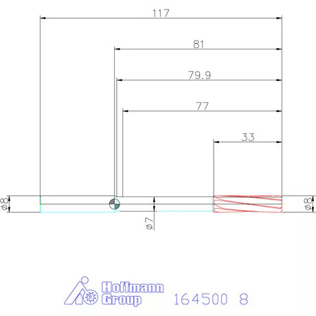 Garant Keményfém gépi dörzsár H7 8 mm