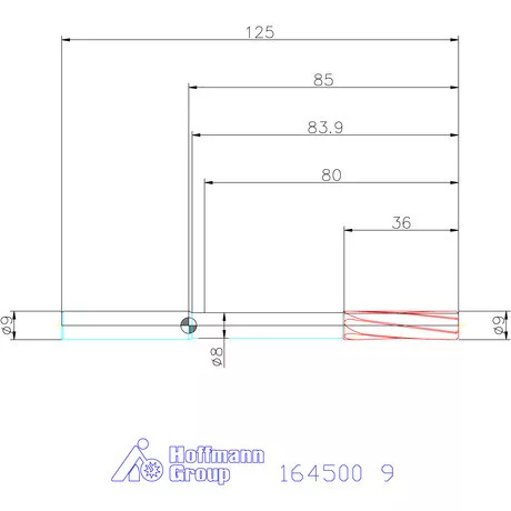 Garant Keményfém gépi dörzsár H7 9 mm