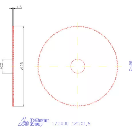 Re-Bo Fém-körfűrésztárcsa finom 125X1,6 mm