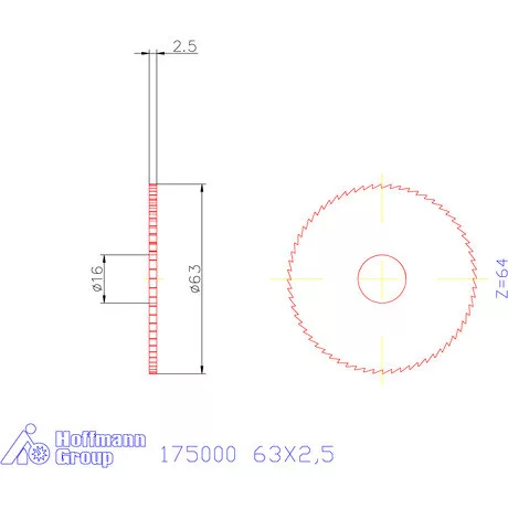 Re-Bo Fém-körfűrésztárcsa finom 63X2,5 mm