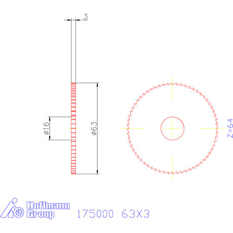 Re-Bo Fém-körfűrésztárcsa finom 63X3 mm
