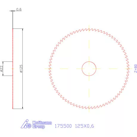 Re-Bo Fém-körfűrésztárcsa durva 125X0,6 mm