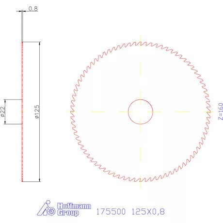 Re-Bo Fém-körfűrésztárcsa durva 125X0,8 mm