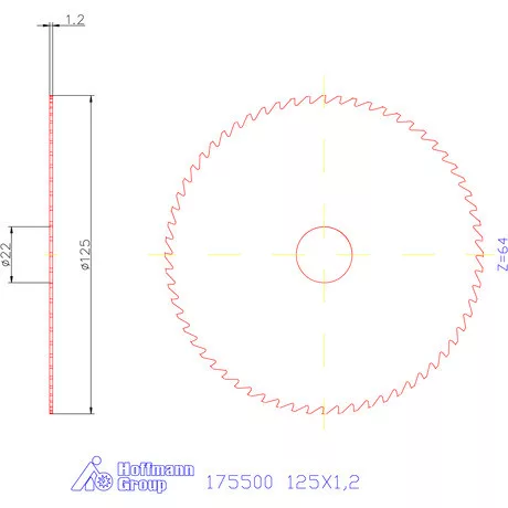 Re-Bo Fém-körfűrésztárcsa durva 125X1,2 mm