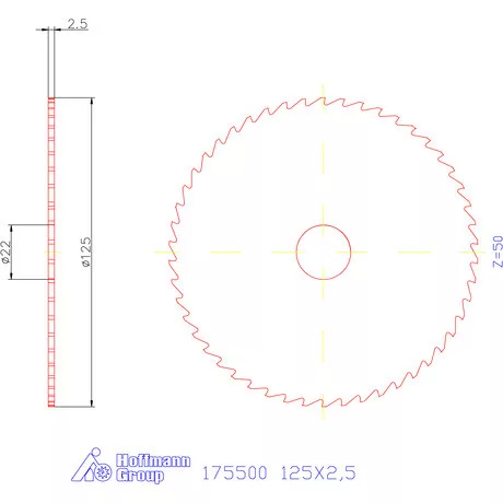 Re-Bo Fém-körfűrésztárcsa durva 125X2,5 mm