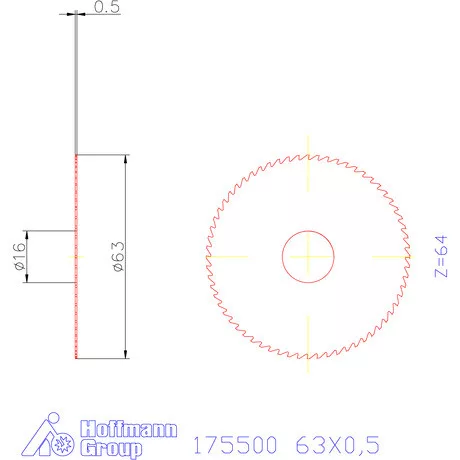Re-Bo Fém-körfűrésztárcsa durva 63X0,5 mm