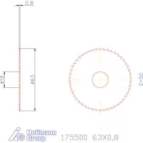 Re-Bo Fém-körfűrésztárcsa durva 63X0,8 mm
