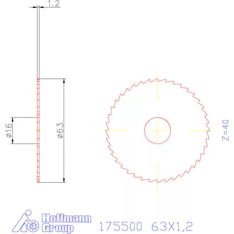 Re-Bo Fém-körfűrésztárcsa durva 63X1,2 mm