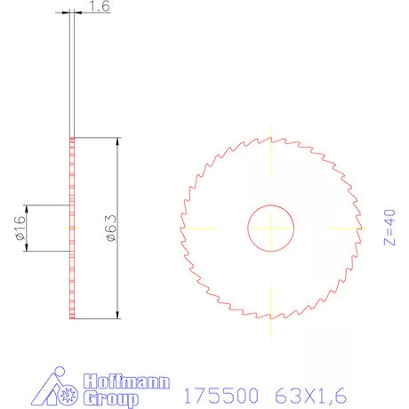 Re-Bo Fém-körfűrésztárcsa durva 63X1,6 mm