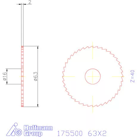 Re-Bo Fém-körfűrésztárcsa durva 63X2 mm