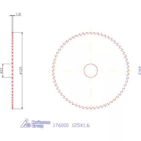 Re-Bo Fém körfűrésztárcsa durva HZ 125X1,6 mm