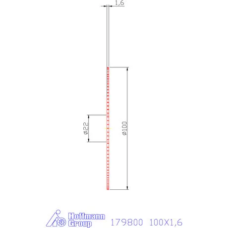 Re-Bo VHM körfűrésztárcsa DIN 1837 A, finom 100X1,6 mm