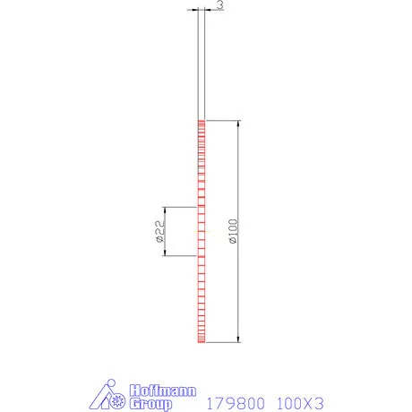 Re-Bo VHM körfűrésztárcsa DIN 1837 A, finom 100X3 mm