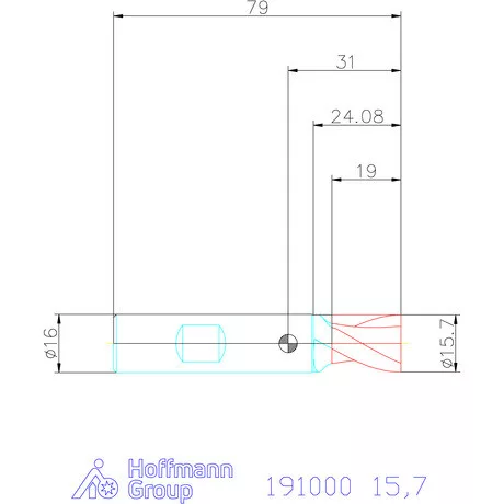 Garant Hosszlyukmaró HSS-Co8 15,7 mm